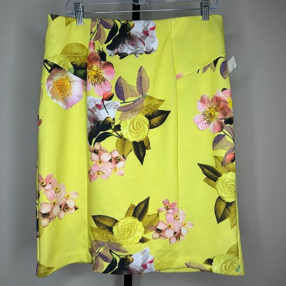 BOLD Elements Skirt-XL- bright yellow floral, stretchy,‎ summer, fun - Picture 1 of 4